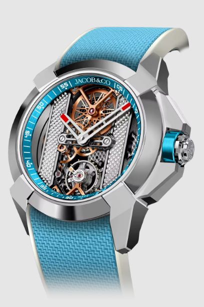 Fake Jacob & Co epic x bridges STAINLESS STEEL (LIGHT BLUE) EX120.10.AC.AB.B watch